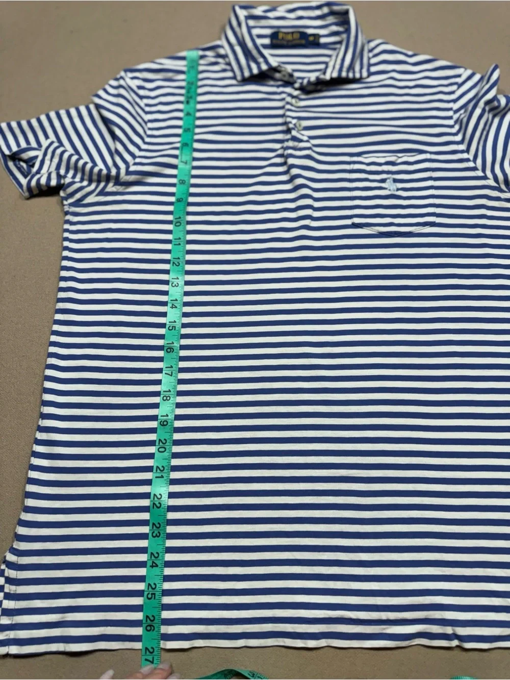 Polo Ralph Lauren Blue & White Striped Polo Shirt